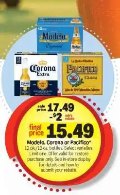 Meijer Modelo, Corona or Pacifico offer