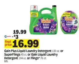 Meijer Gain Plus Liquid Laundry Detergent offer