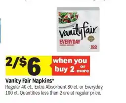 Meijer Vanity Fair Napkins offer