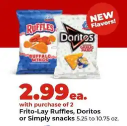 Hy-Vee Frito-Lay Ruffles, Doritos or Simply snacks offer