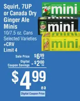 Smart & Final Squirt, 7UP or Canada Dry Ginger Ale Minis offer
