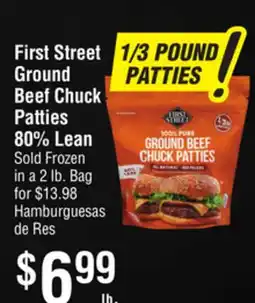 Smart & Final First Street Ground Beef Chuck Patties 80% Lean offer