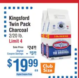Smart & Final Kingsford Twin Pack Charcoal offer