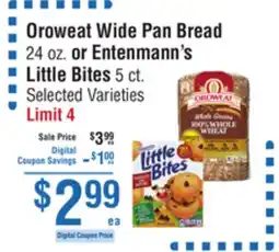 Smart & Final Oroweat Wide Pan Bread 24 oz. or Entenmann's Little Bites 5 ct offer