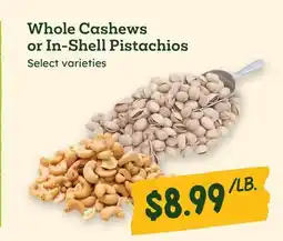 Sprouts Farmers Market Whole Cashews or In-Shell Pistachios offer