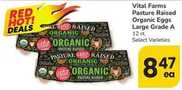 Albertsons Vital Farms Pasture Raised Organic Eggs Large Grade A offer
