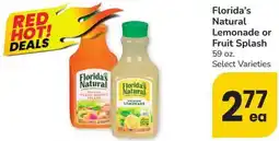Albertsons Florida's Natural Lemonade or Fruit Splash offer