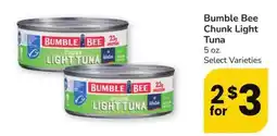 Albertsons Bumble Bee Chunk Light Tuna offer