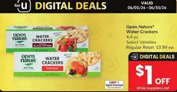 Albertsons Open Nature Water Crackers offer