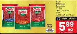 Albertsons Gallo Salame or Pepperoni offer
