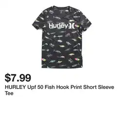 Marshalls HURLEY Upf 50 Fish Hook Print Short Sleeve Tee offer