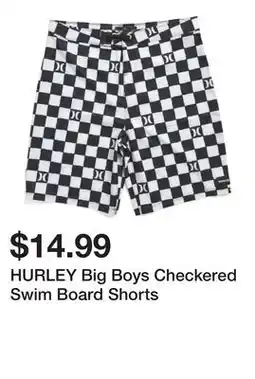 Marshalls HURLEY Big Boys Checkered Swim Board Shorts offer