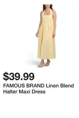 Marshalls FAMOUS BRAND Linen Blend Halter Maxi Dress offer