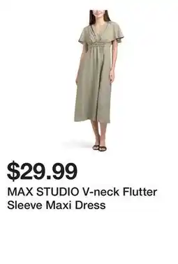 Marshalls MAX STUDIO V-neck Flutter Sleeve Maxi Dress offer