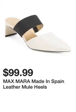 Marshalls MAX MARA Made In Spain Leather Mule Heels offer
