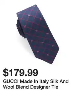 Marshalls GUCCI Made In Italy Silk And Wool Blend Designer Tie offer