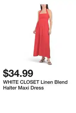 Marshalls WHITE CLOSET Linen Blend Halter Maxi Dress offer