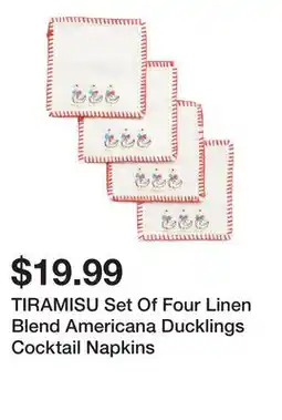 Marshalls TIRAMISU Set Of Four Linen Blend Americana Ducklings Cocktail Napkins offer