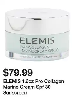 Marshalls ELEMIS 1.6oz Pro Collagen Marine Cream Spf 30 Sunscreen offer