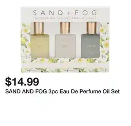 Marshalls SAND AND FOG 3pc Eau De Perfume Oil Set offer