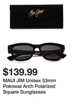 Marshalls MAUI JIM Unisex 53mm Pokowai Arch Polarized Square Sunglasses offer