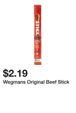 Wegmans Wegmans Original Beef Stick offer