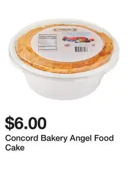 Wegmans Concord Bakery Angel Food Cake offer