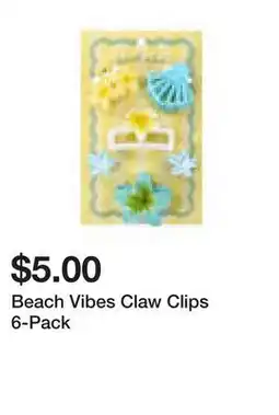 Five Below Beach Vibes Claw Clips 6-Pack offer