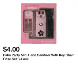Five Below Palm Party Mini Hand Sanitizer With Key Chain Case Set 3-Pack offer