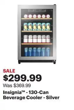 Best Buy Insignia - 130-Can Beverage Cooler - Silver offer