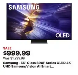 Best Buy Samsung - 55 Class S90F Series OLED 4K UHD SamsungVision AI Smart Tizen TV (2025) offer