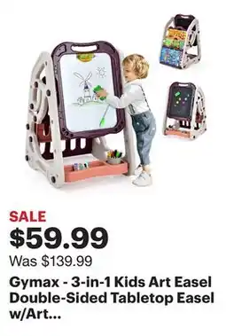 Best Buy Gymax - 3-in-1 Kids Art Easel Double-Sided Tabletop Easel w/Art Accessories - Red offer
