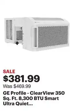 Best Buy GE Profile - ClearView 350 Sq. Ft. 8,300 BTU Smart Ultra Quiet Window Air Conditioner - White offer