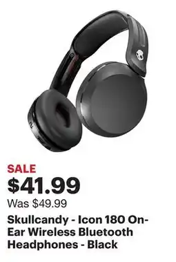Best Buy Skullcandy - Icon 180 On-Ear Wireless Bluetooth Headphones - Black offer