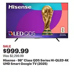 Best Buy Hisense - 98 Class QD5 Series Hi-QLED 4K UHD Smart Google TV (2025) offer