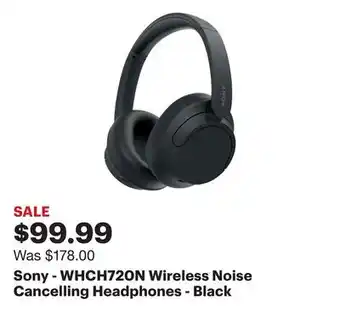 Best Buy Sony - WHCH720N Wireless Noise Cancelling Headphones - Black offer