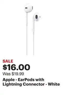 Best Buy Apple - EarPods with Lightning Connector - White offer
