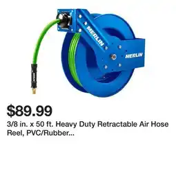 Harbor Freight Tools 3/8 in. x 50 ft. Heavy Duty Retractable Air Hose Reel, PVC/Rubber Hybrid Hose, 1/4 in. NPT Fittings offer