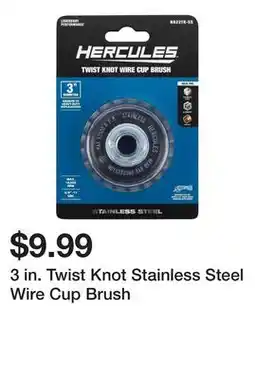 Harbor Freight Tools 3 in. Twist Knot Stainless Steel Wire Cup Brush offer
