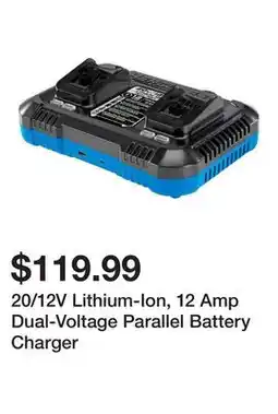 Harbor Freight Tools 20/12V Lithium-Ion, 12 Amp Dual-Voltage Parallel Battery Charger offer