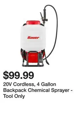 Harbor Freight Tools 20V Cordless, 4 Gallon Backpack Chemical Sprayer - Tool Only offer