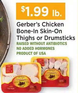Heinen's Gerber's Chicken Bone-In Skin-On Thighs or Drumsticks offer