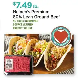 Heinen's Heinen's Premium 80% Lean Ground Beef offer