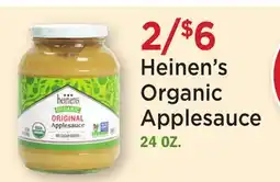 Heinen's Heinen's Organic Applesauce offer