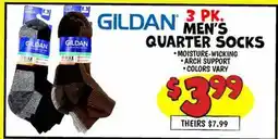Ollie's GILDAN 3 PK. MEN'S QUARTER SOCKS offer