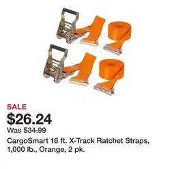 Tractor Supply Company CargoSmart 16 ft. X-Track Ratchet Straps, 1,000 lb., Orange, 2 pk offer