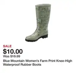 Tractor Supply Company Blue Mountain Women's Farm Print Knee-High Waterproof Rubber Boots offer
