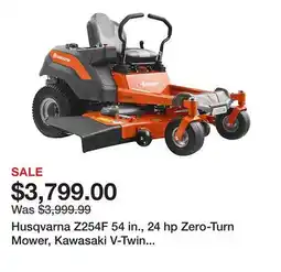 Tractor Supply Company Husqvarna Z254F 54 in., 24 hp Zero-Turn Mower, Kawasaki V-Twin Engine, Hydrostatic Transmission offer