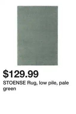 Ikea STOENSE Rug, low pile, pale green offer