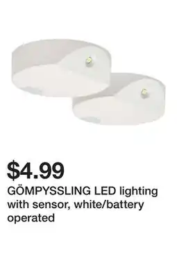 Ikea GÖMPYSSLING LED lighting with sensor, white/battery operated offer
